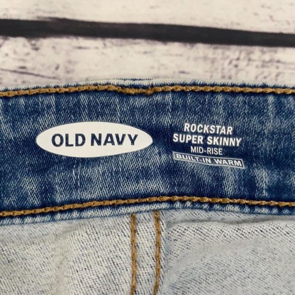 Old Navy Rockstar Super Skinny Jeans Women Sz 6P Stretch Mid Rise Built in Warm - Picture 3 of 9